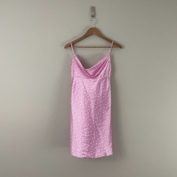 Zara Pink Satin Floral Cami Mini Slip Dress Blogger Fav Size XS - Picture 1 of 6